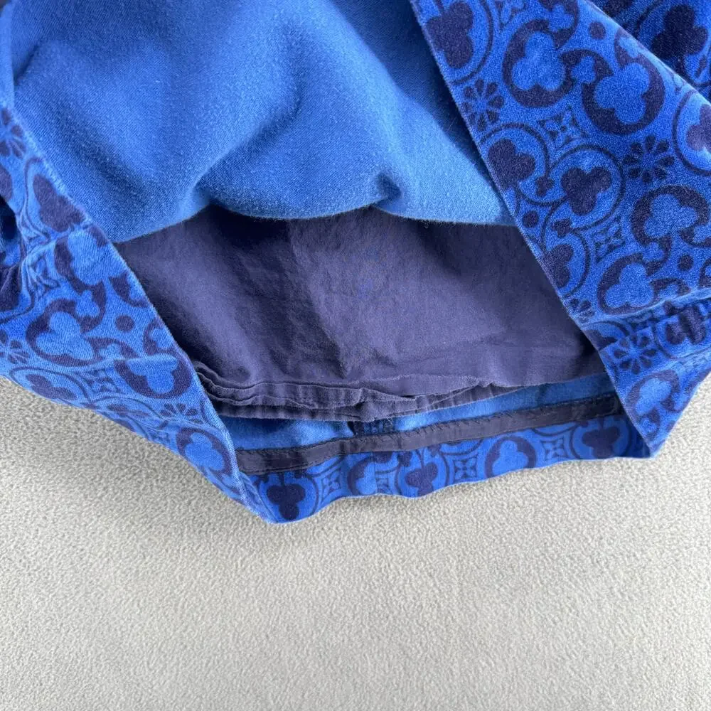 Tea Collection Blue‎ Velvet Patterned Dress Girls 7 Pockets Soft Sleeveless